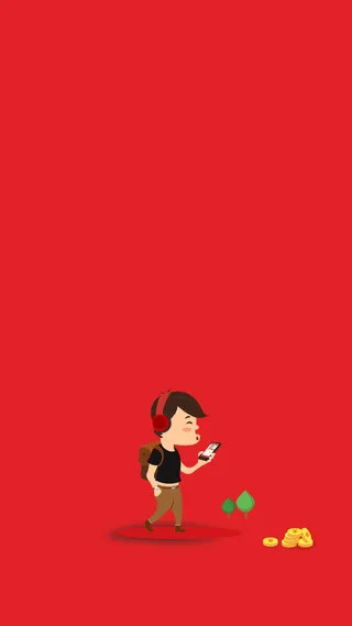 扁平化人物红色背景高清