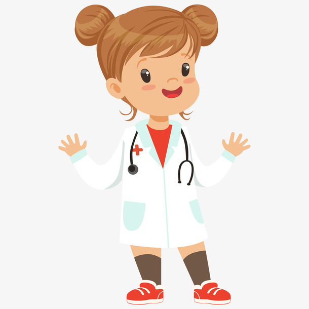 挂着听诊器的女孩医生免抠