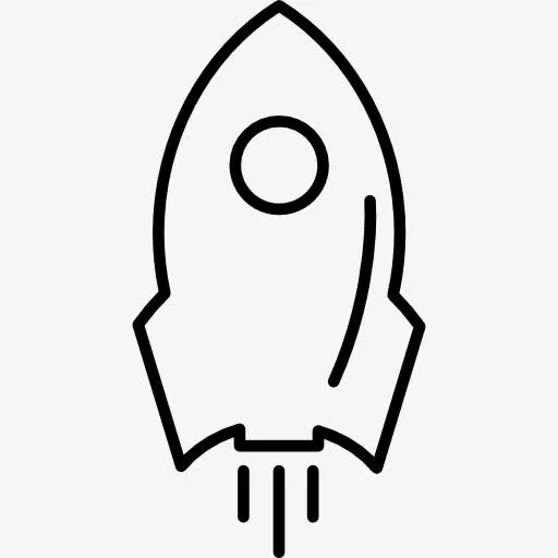 火箭船的轮廓图标免抠