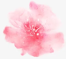 春天粉色水彩花朵免抠