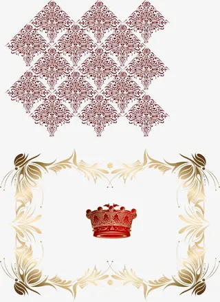 美式花纹边框矢量免抠