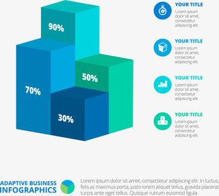 立方体信息图表免抠