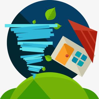 被龙卷风吹过的房屋免抠