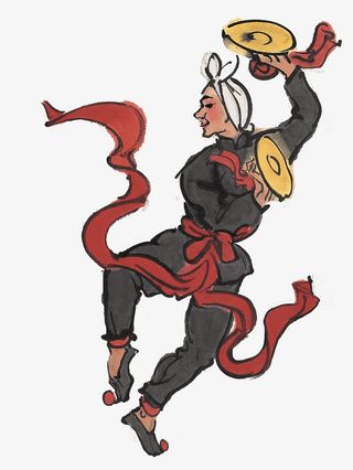 扭秧歌敲锣的老汉免抠