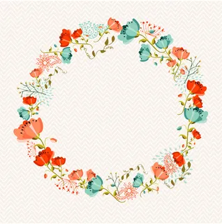 漂亮的春天花环背景矢量素材高清