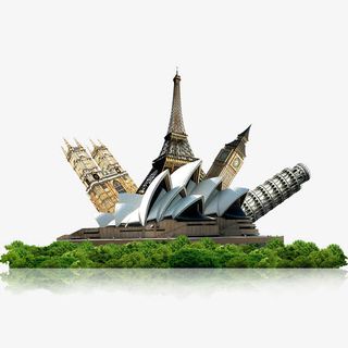 实物岛屿建筑免抠