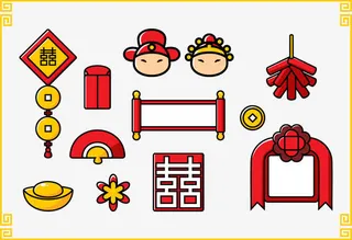 复古传统元素免抠