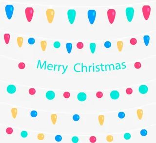 圣诞节装饰彩灯免抠