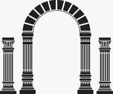 黑色扁平拱门免抠