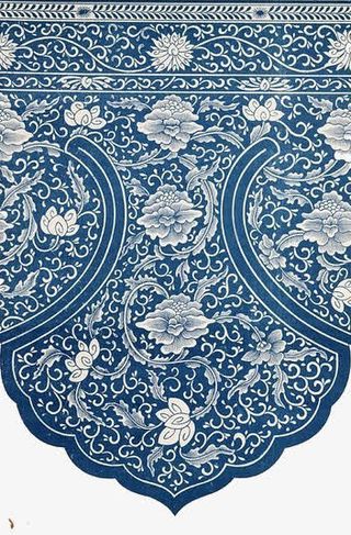青花瓷底纹素材免抠