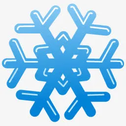 蓝色雪花免抠