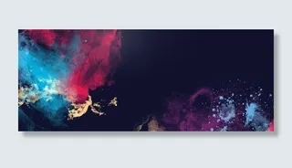 文艺水墨晕染banner背景高清另类其他背景