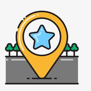 卡通简约线条定位导航装饰设计免抠