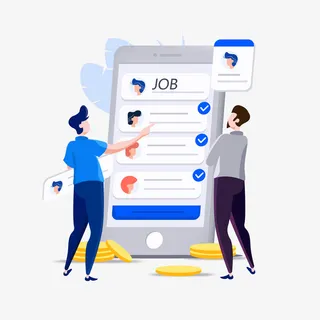 人才招聘扁平插画免抠