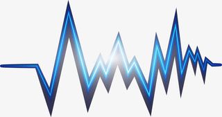 发光蓝色心电效果免抠