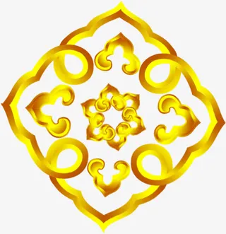 金色新年元旦晚会展板免抠