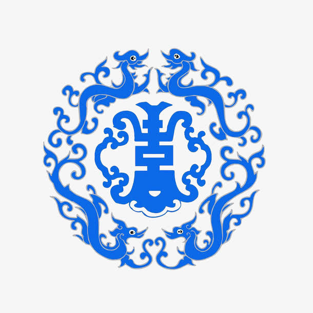 青花瓷纹免抠