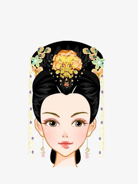 古风人物美女繁杂的发型插图免抠