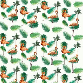 红色火烈鸟叶片海报背景