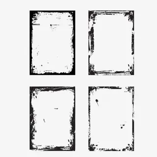 多个中国风墨迹边框免抠