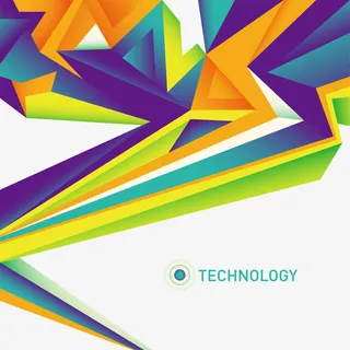 彩色几何边框纹理免抠