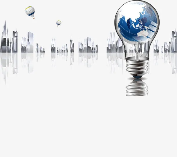 矢量立体灯泡素材免抠