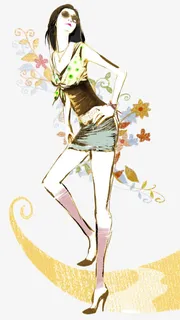 水彩人物免抠手绘/卡通手绘元素