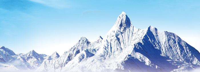 电商冰爽雪山背景banner高清