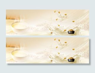 营养早餐豆浆背景banner高清