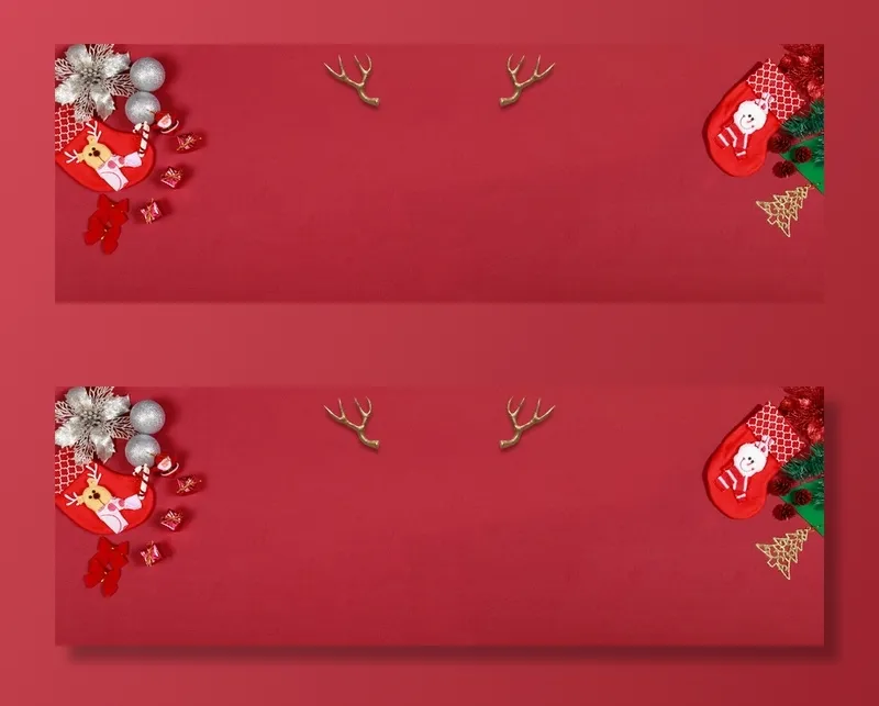 圣诞节简约礼物红色banner高清