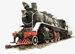 老式蒸汽火车免抠