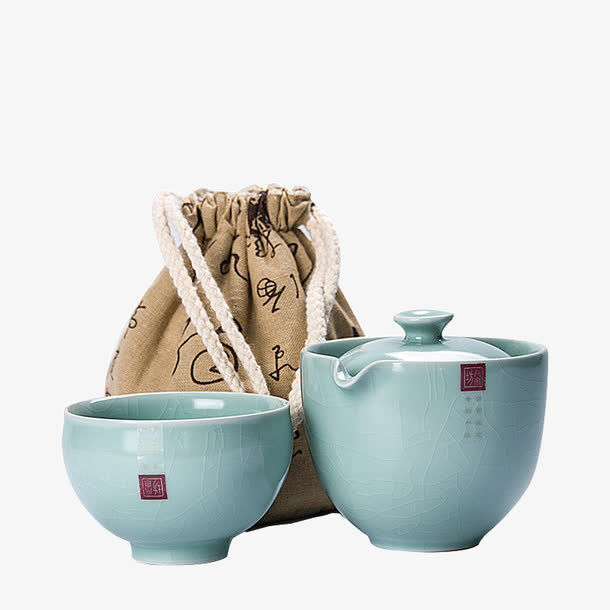 汝瓷快客杯茶具套装免抠