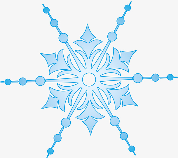 冬天里的蓝色小雪花免抠