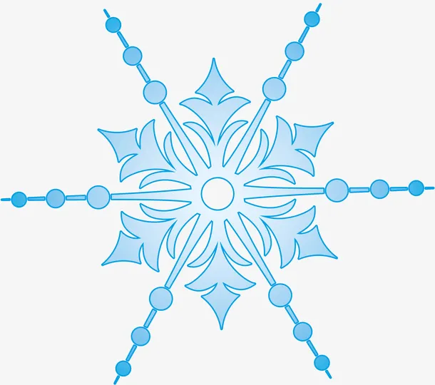 冬天里的蓝色小雪花免抠
