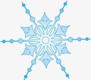 冬天里的蓝色小雪花免抠