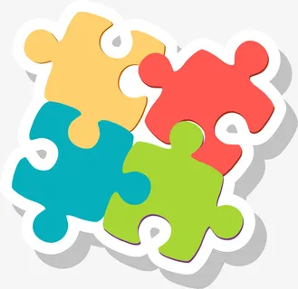 彩色卡通拼图免抠