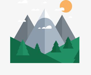 风和日丽的山野田园免抠