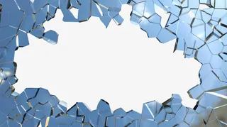 蓝色平面玻璃粉碎效果PNG免抠