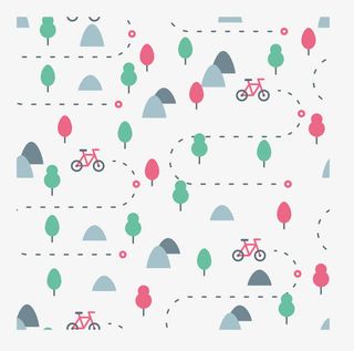 自行车等元素拼接背景