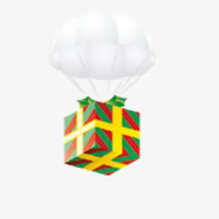 圣诞元旦降落的礼品免抠