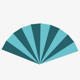 蓝色背景扇子国潮风