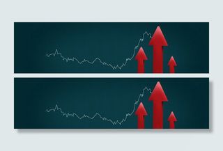 红色上升箭头商务背景高清