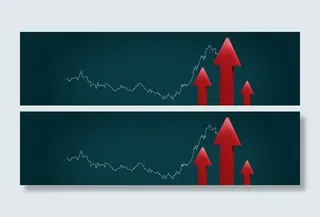 红色上升箭头商务背景高清