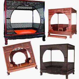 月洞门架子床家具免抠