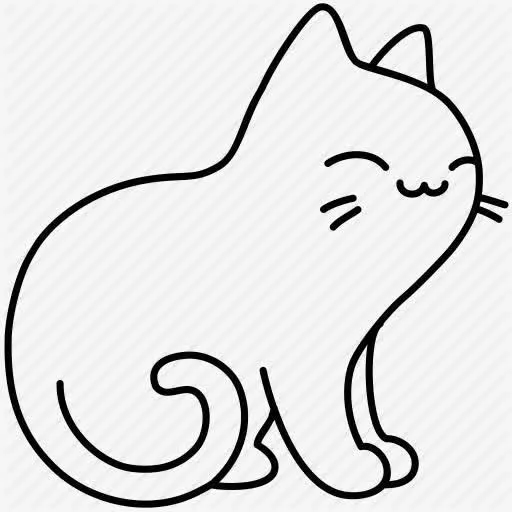 手绘贴纸温顺的小猫咪免抠