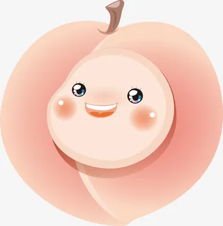 卡通创意水果可爱娃娃脸水蜜桃免抠