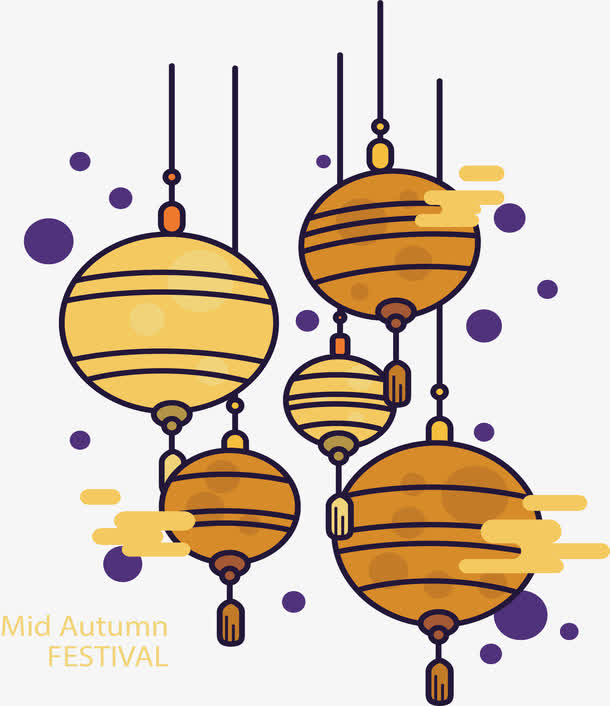 卡通黄色灯笼免抠