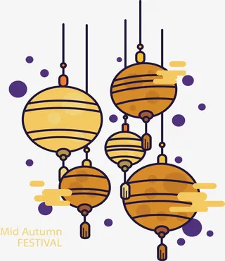 卡通黄色灯笼免抠