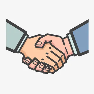 卡通商务握手免扣免抠