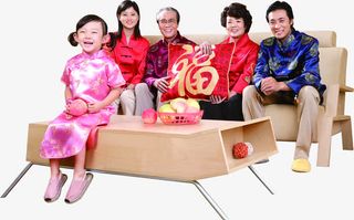 新年人物全家福家人免抠